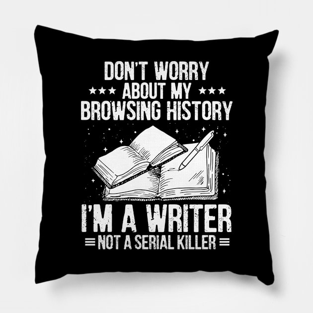 Author Writer Writing Authorship Storyteller Gift Pillow by Krautshirts