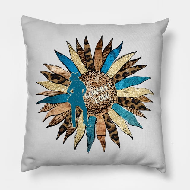 Cowgirl love country western sunflower Pillow by artsytee