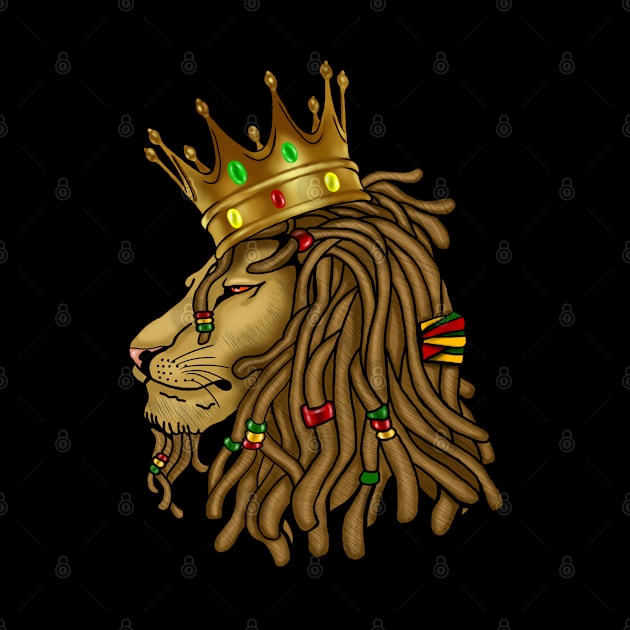 Rasta, Rasta Lion, Dreadlocks, Lion with Crown, Lion of Judah by johnnie2749