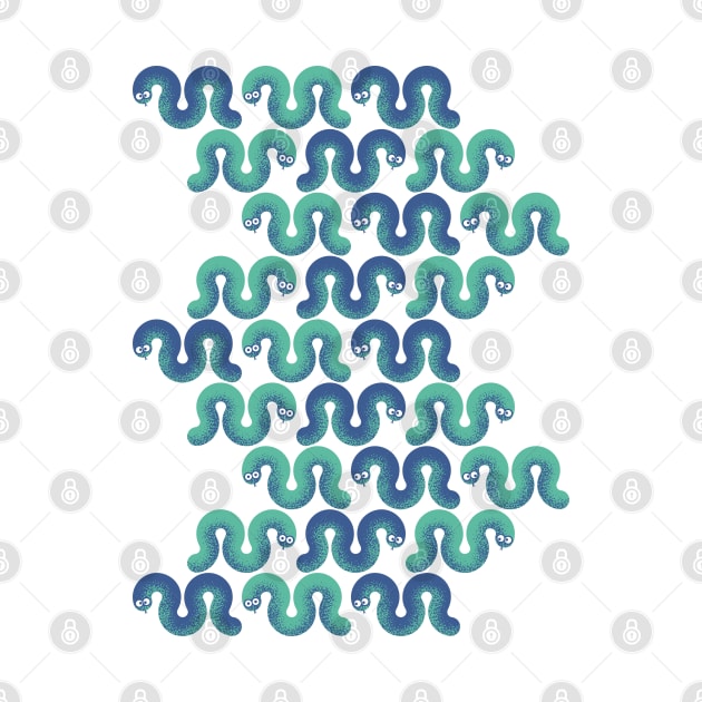 Little funny snakes (Turquoise and Blue) by lents