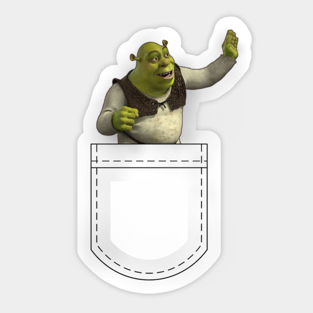 Waving Pocket Shrek - Shrek - Sticker