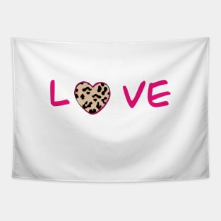 Leopard heart love Tapestry