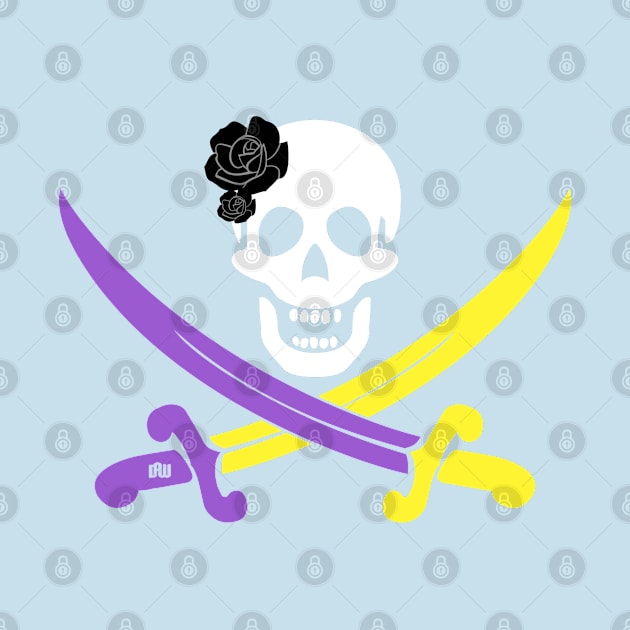 Non-Binary Pride Jolly Roger! by Daniela A. Wolfe Designs