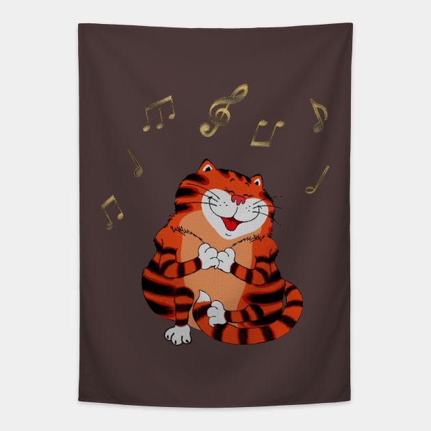 Singing Cat Tapestry by AngelsWhisper