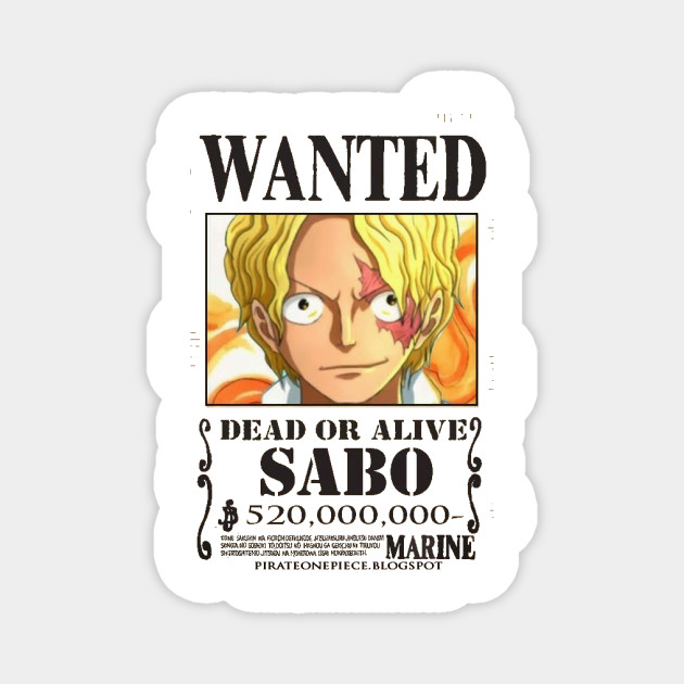 One Piece Sabo Bounty Wanted One Piece Magnet Teepublic De