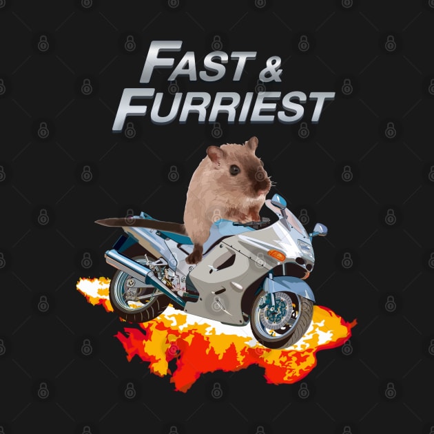 Fast and Furriest Parody Funny Cute Action Packed Motorcycle Flames Knock Off Brand by blueversion