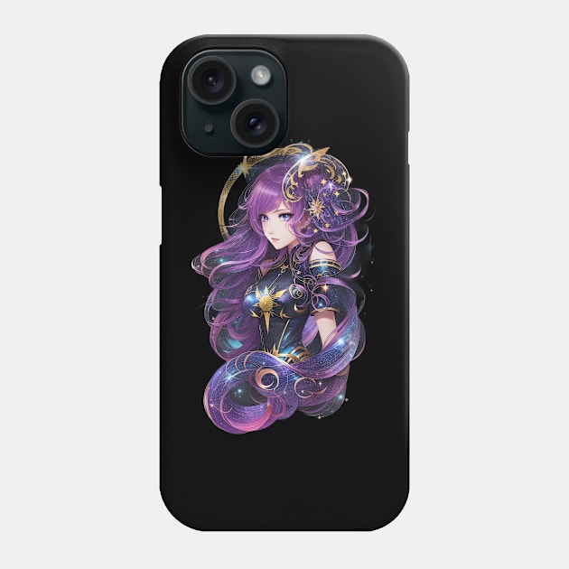 Celestial Serpent: Captivating AI Anime Character Art in Ophiuchus Phone Case by artbydikidwipurnama