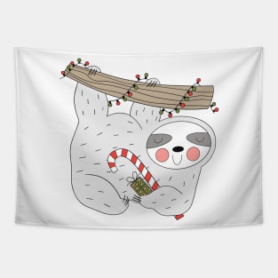Christmas Sloth Tapestry
