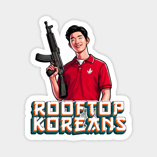 Rooftop Koreans Magnet by Rawlifegraphic