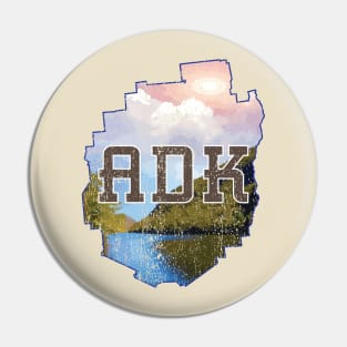 Distressed Adirondack River Scene Pin