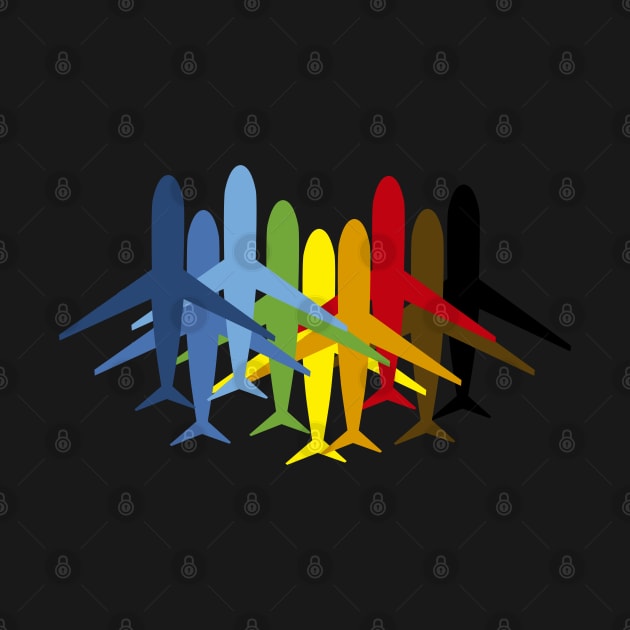 Multiple Plane Silhouette Rainbow by VFR Zone