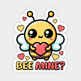 Bee Mine! Cute Valentines Day Bee Pun Magnet