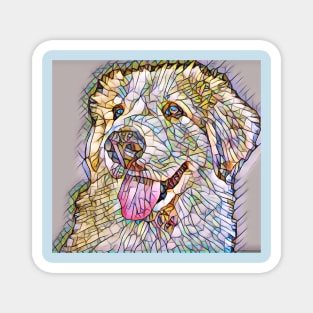 Great Pyrenees on Stained Glass Magnet