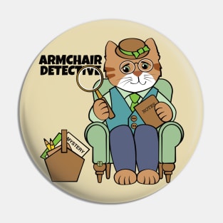 Armchair Detective Man Cat Pin