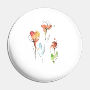 Watercolor flowers Pin