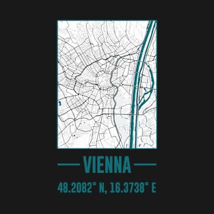 vienna Minimalist city Map,vienna DIY city Map T-Shirt