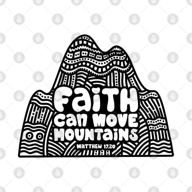 Faith can move mountains. Doodle illustration. by Reformer