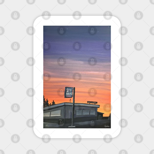 Small Town Sunset Magnet by emmawtj