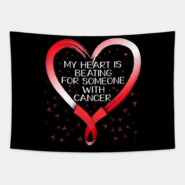 my heart blood cancer awareness Tapestry by TeesCircle