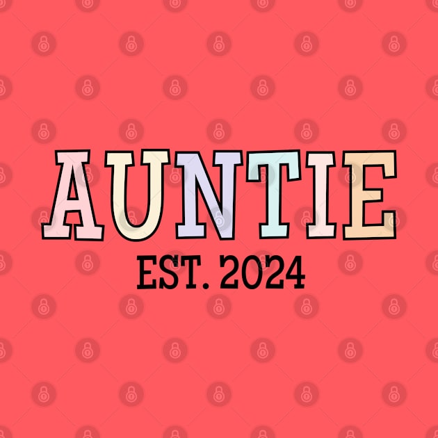 Cute Auntie Est. 2024, Aunt Baby Announcement by WaBastian