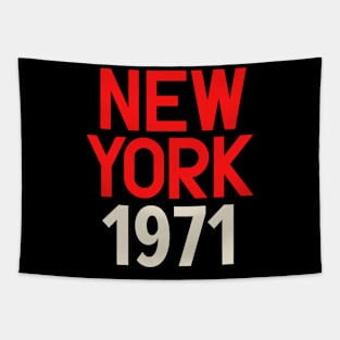 Iconic New York Birth Year Series: Timeless Typography - New York 1971 Tapestry