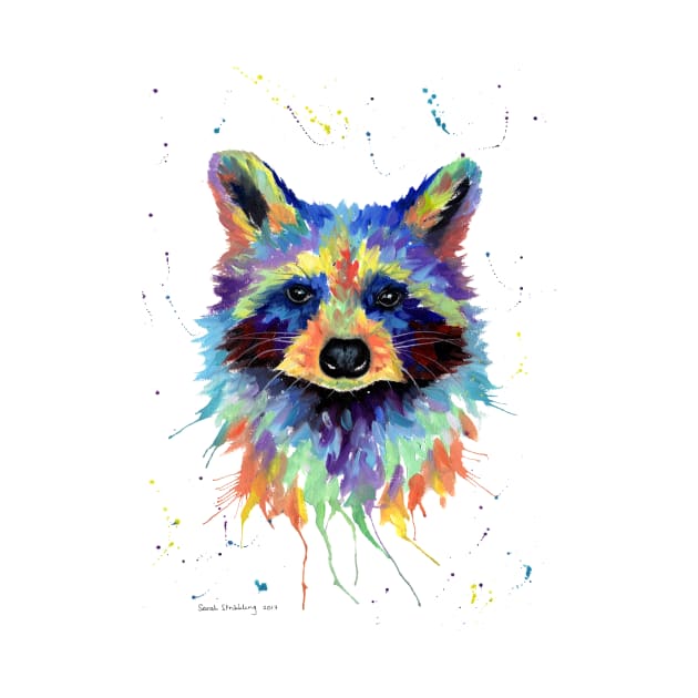 Multicolour Raccoon Art by sarahstribb