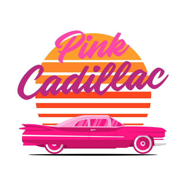 Pink Cadillac - Classic vintage caddy at sunset by ExpressiveThreads