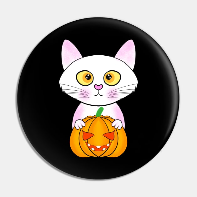 Halloween cute cat pumpkin Pin by ArtDigitalWings