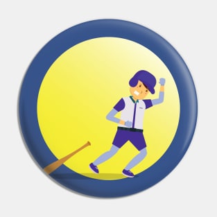 cartoon baseball athlete Pin