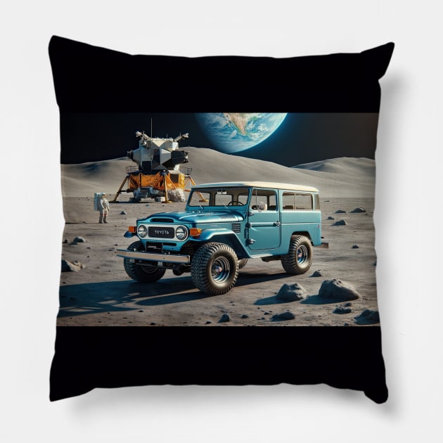 1966 Toyota Land Cruiser FJ on the Moon Pillow by NebulaWave