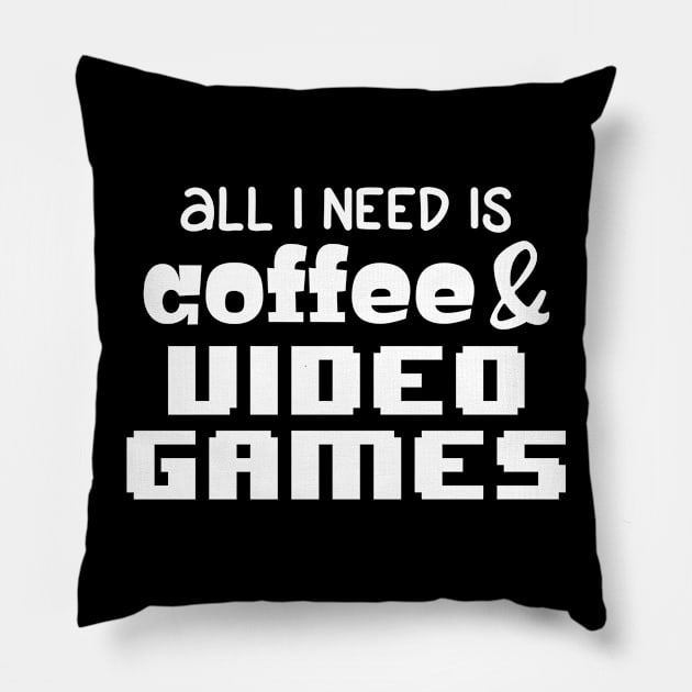 Coffee and Video Games Pillow by machmigo