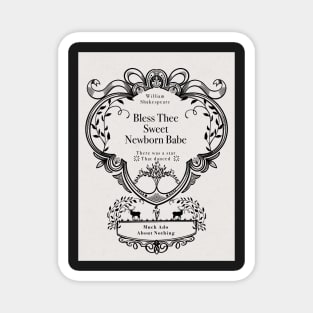 Shakespeare Newborn Quote| Silhouette Buck| Literature Nursery| Victorian Frame| Folk Art Magnet