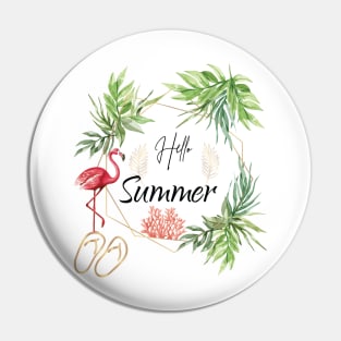 Hello Summer Vacation Ice Cream Popsicle Ice Lolly Gift T-Shirt Pin