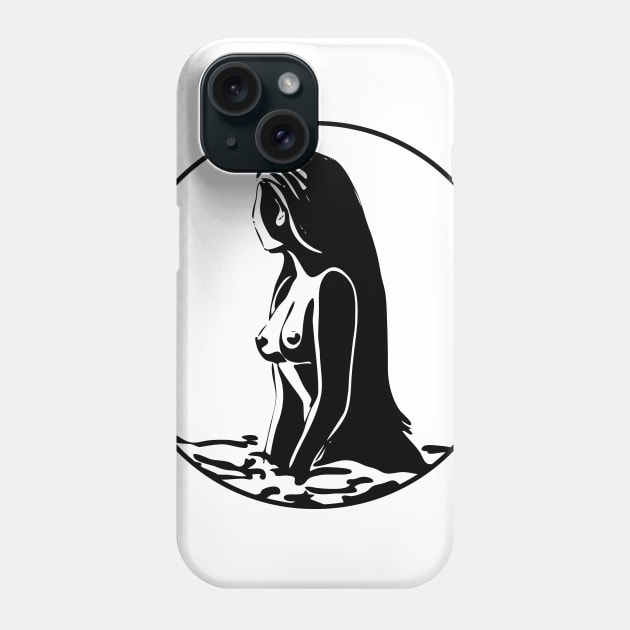 silhouette of a naked girl emerge from the water Phone Case by Olha_Kulbachna