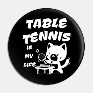 Cool Cat Playing Table Tennis Pin