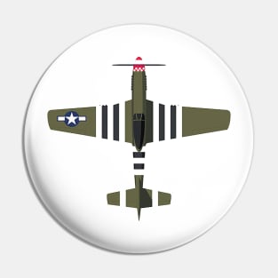 Olive Green P51 Mustang 2D plane Pin