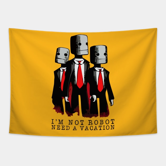 Robot Need Vacation Tapestry by ROBOT BOBROX