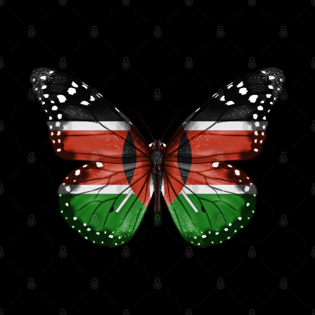 Kenyan Flag  Butterfly - Gift for Kenyan From Kenya by Country Flags