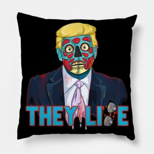 They Lie Trump Cartoon Zombie Pillow