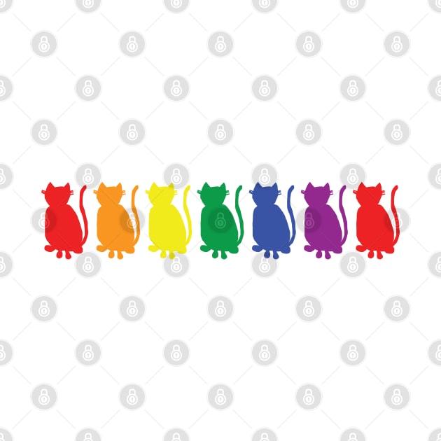 Colorful Cats Pride Rainbow by ellenhenryart