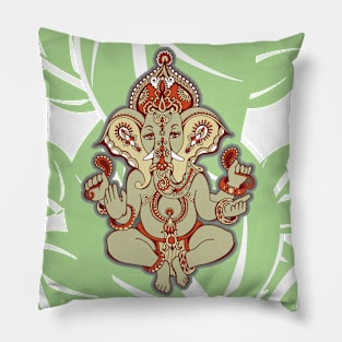 Ganesha Hindu God Worshipping Design Pillow