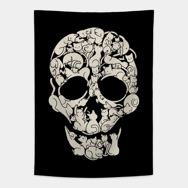 Cat Skeleton Skull by Tobe Fonseca Tapestry by Tobe_Fonseca