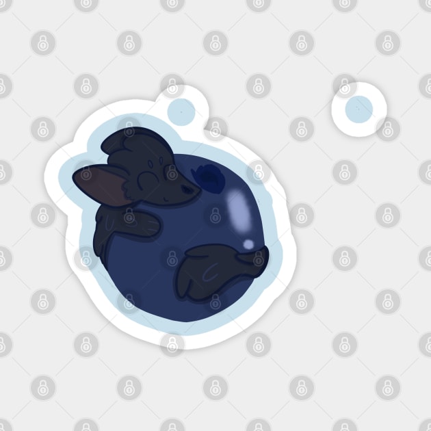 Sable Hugging a Blueberry Magnet by SableShroom