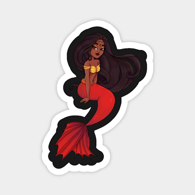 Indian Mermaid Magnet by Twkirky