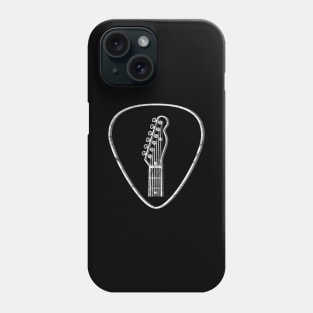 T-Style Guitar Headstock Guitar Pick Dark Theme Phone Case