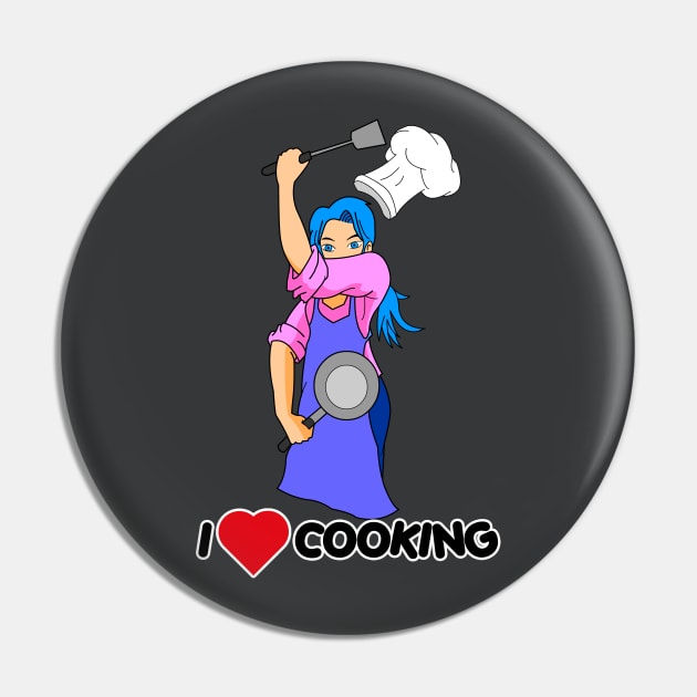 I Love Cooking Pin by iQdesign