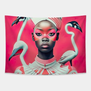 [AI Art] Surrounded by Flamingos Bauhaus Art Style Tapestry