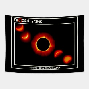 Solar Eclipse Frozen in Time 5 Stages April 08 - 2024 Print Tapestry