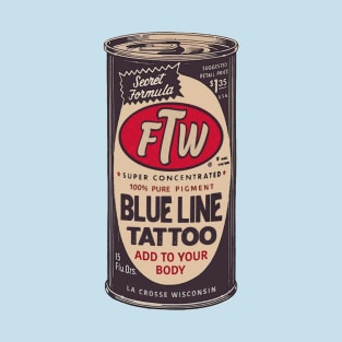 Blue Line Tattoo Body Oil Vintage Can T-Shirt