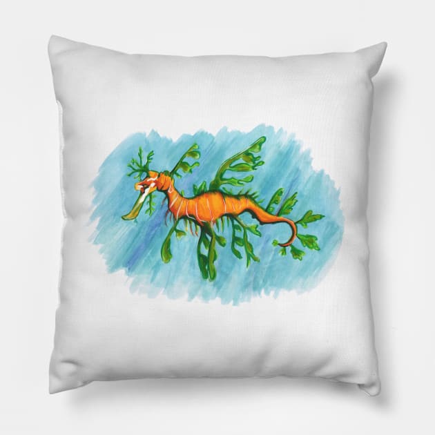 Leafy Seadragon Pillow by srw110